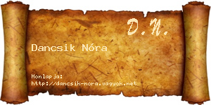 Dancsik Nóra névjegykártya