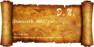 Dancsik Nóra névjegykártya