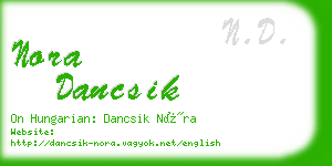 nora dancsik business card